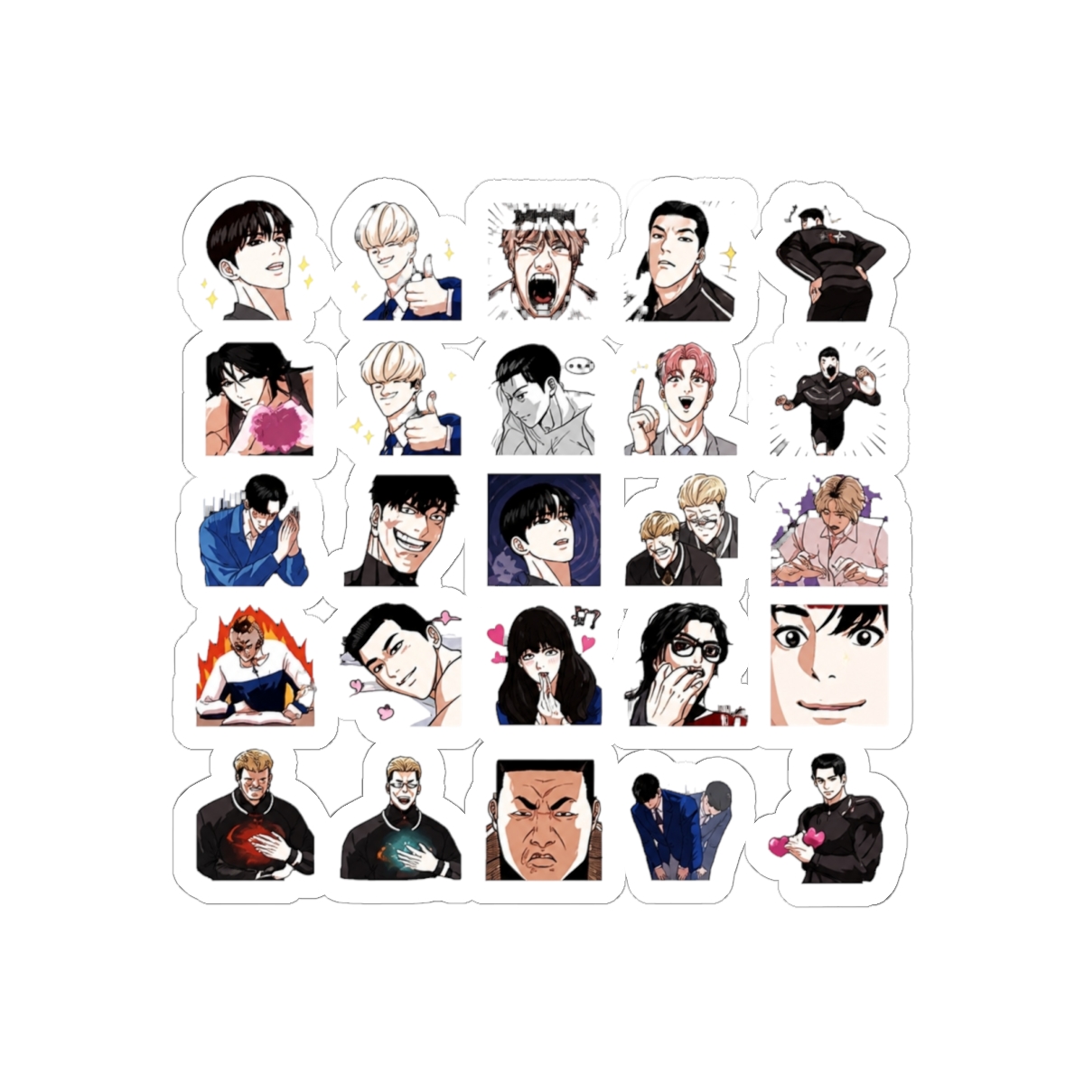 LOOKISM OFFICIAL MD GOODS EMOJI STICKER Character Deco Pack Korea Naver Webtoon - alternate angle 2, merchandise